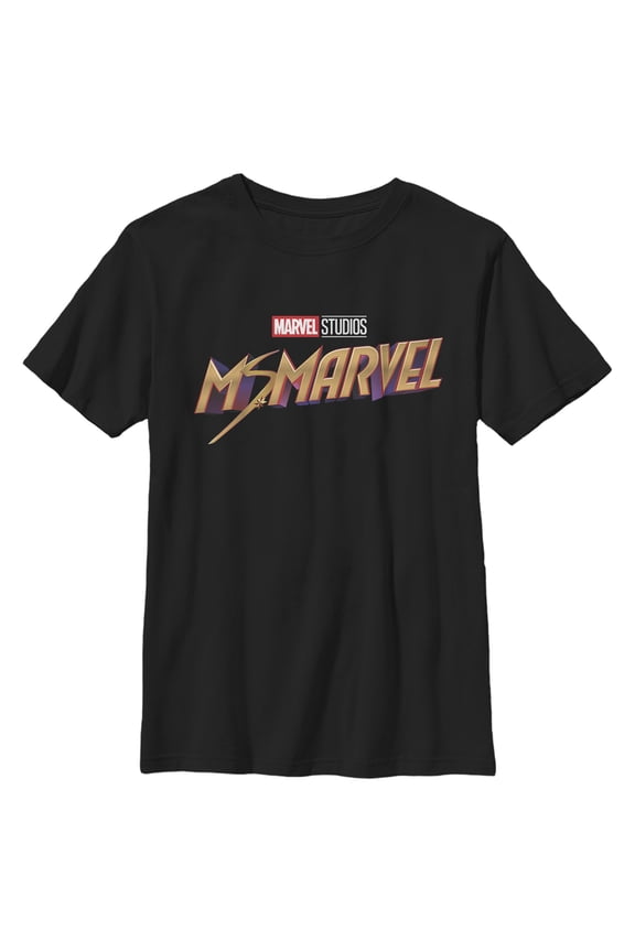 Boy's Marvel: Ms. Marvel Classic Logo  Graphic Tee Black X Large