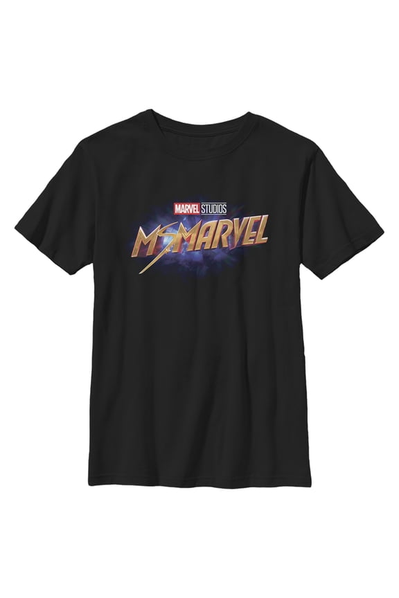 Boy's Marvel Ms. Marvel Logo Graphic Tee Black X Small