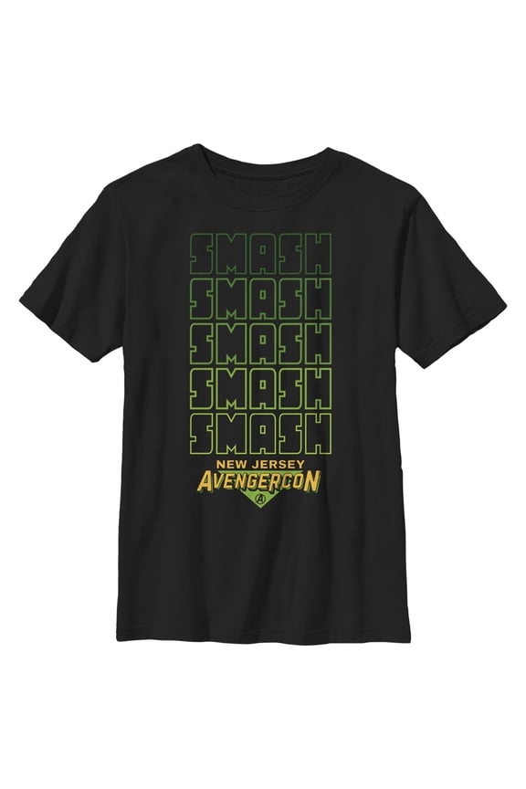 Boy's Marvel: Ms. Marvel Smash AvengerCon  Graphic Tee Black X Small