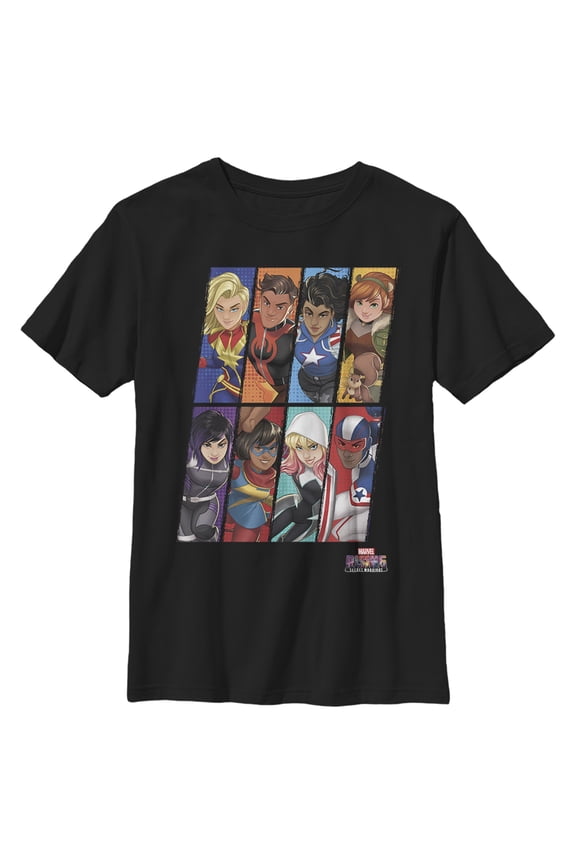 Boy's Marvel Rising: Secret Warriors Portraits Graphic Tee Black Medium
