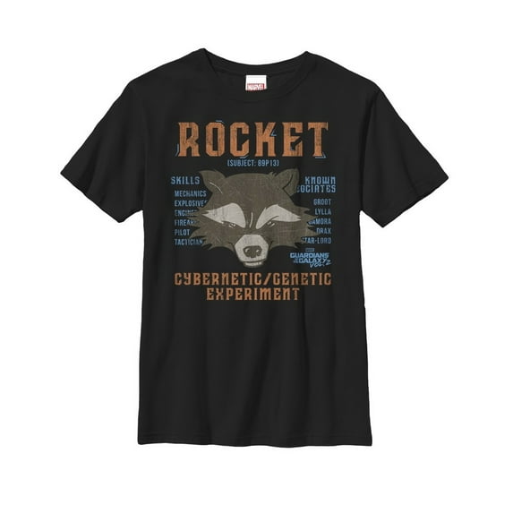 Boy's Marvel Rocket List Graphic Tee Black X Large