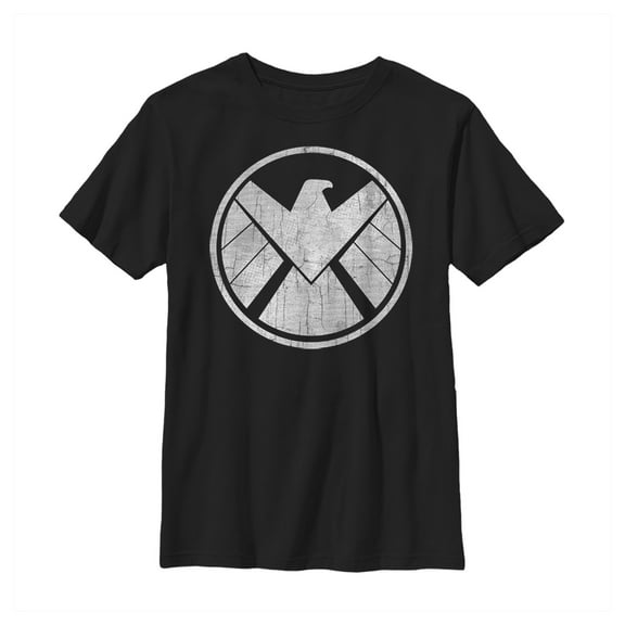 Boy's Marvel S.H.I.E.L.D Logo  Graphic Tee Black X Small