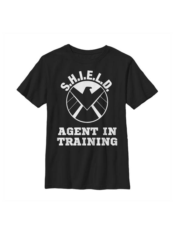 Boy's Marvel SHIELD Agent in Training Graphic Tee Black Large