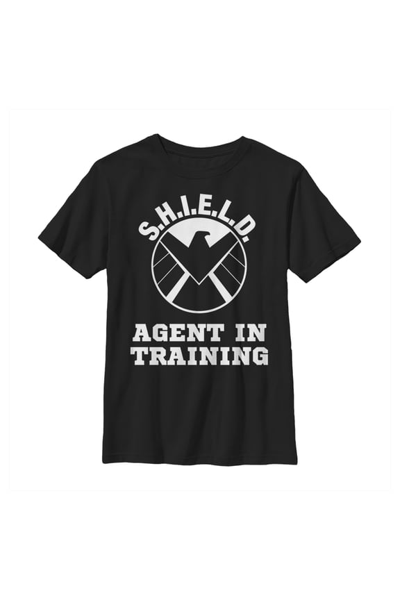 Boy's Marvel SHIELD Agent in Training Graphic Tee Black Large