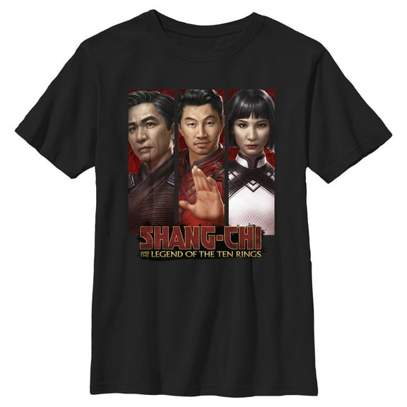 Boy's Marvel Shang-Chi and the Legend of the Ten Rings Family Panels Graphic Tee Black X Small