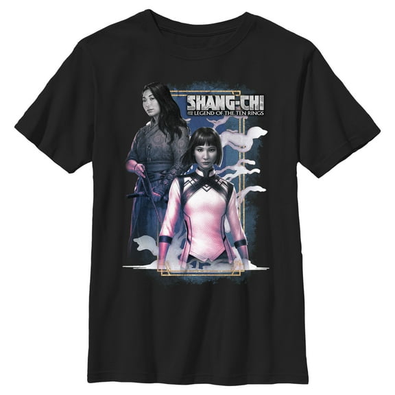Boy's Marvel Shang-Chi and the Legend of the Ten Rings Katy Chen and Xialing  Graphic Tee Black X Large