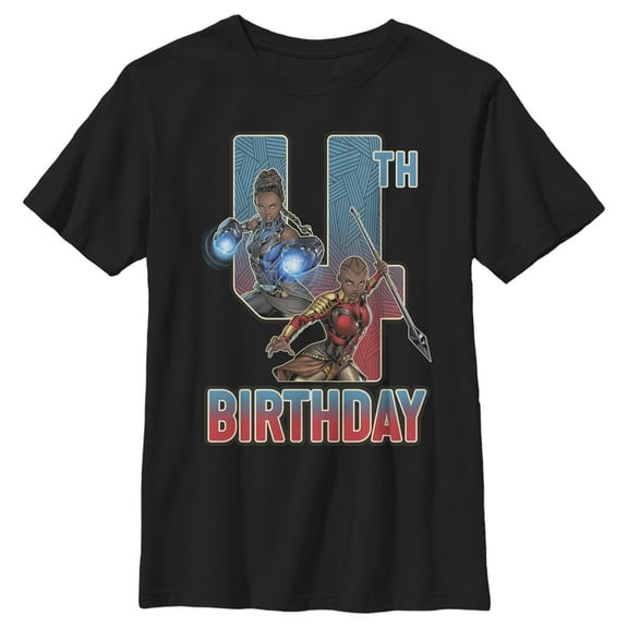 Boy's Marvel Shuri and Okoye 4th Birthday Graphic T-Shirt
