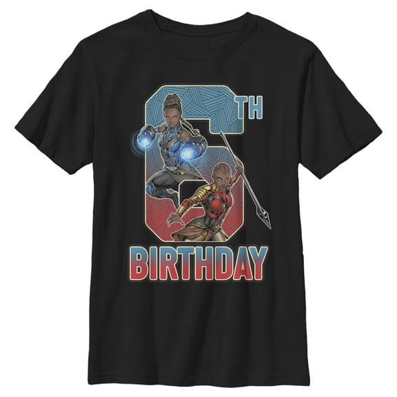 Boy's Marvel Shuri and Okoye 6th Birthday  Graphic T-Shirt