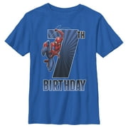 Boy's Marvel Spider-Man 7th Birthday  Graphic Tee Royal Blue X Large