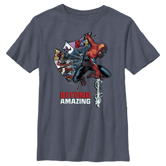 Boy's Marvel Spider-Man Beyond Amazing WEB COMIC HALF T-Shirt