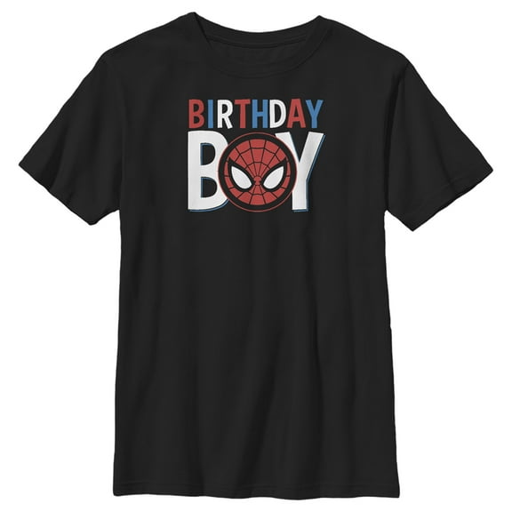 Boy's Marvel Birthday Boy Spider-Man Graphic Tee Black X Large
