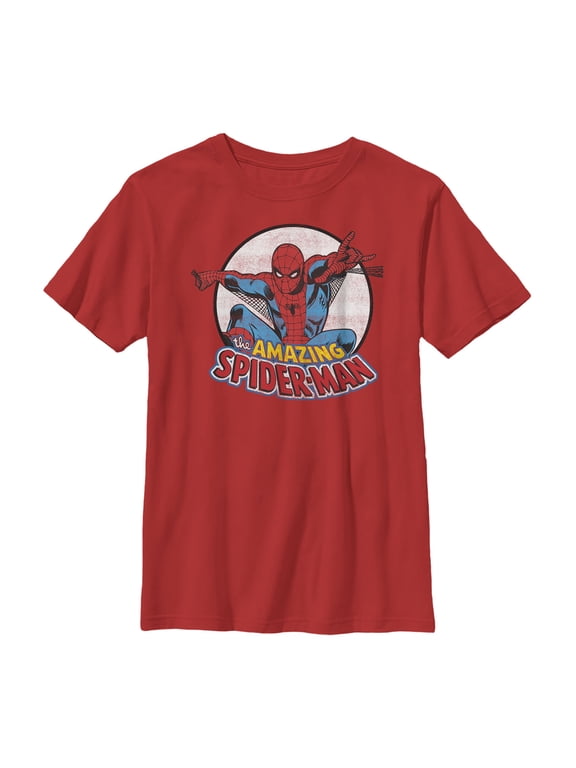 Boy's Marvel Spider-Man Classic Web Swing Graphic Tee Red Large