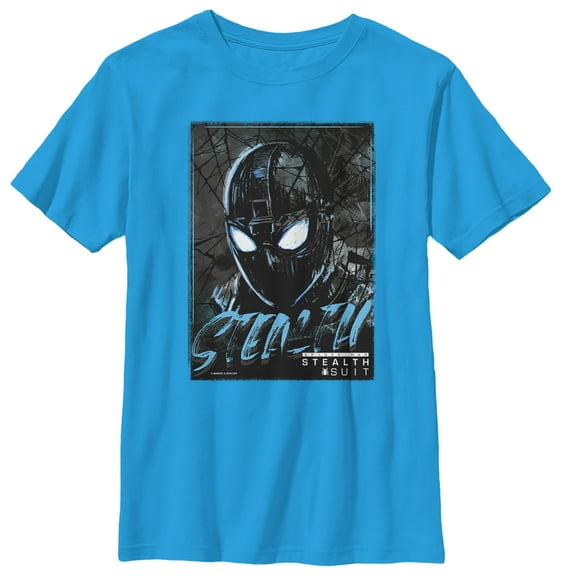 Boy's Marvel Spider-Man: Far From Home Artsy Stealth  Graphic Tee Turquoise Large