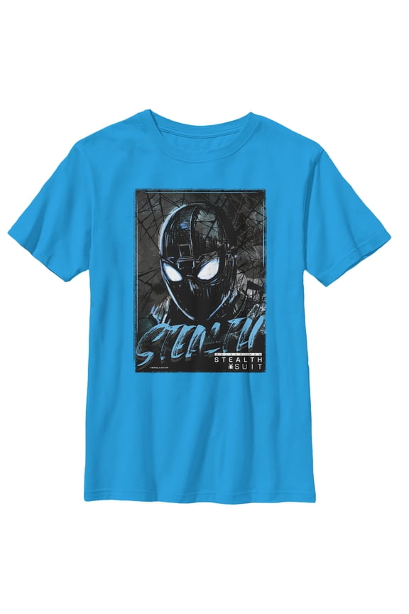 Boy's Marvel Spider-Man: Far From Home Artsy Stealth Graphic Tee Turquoise Medium
