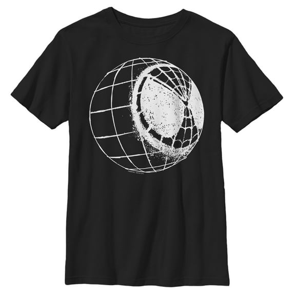 Boy's Marvel Spider-Man: Far From Home Black and White Globe Graphic Tee Black X Small