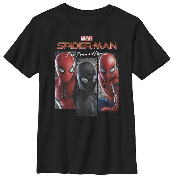 Boy's Marvel Spider-Man: Far From Home Every Suit Graphic Tee Black Medium