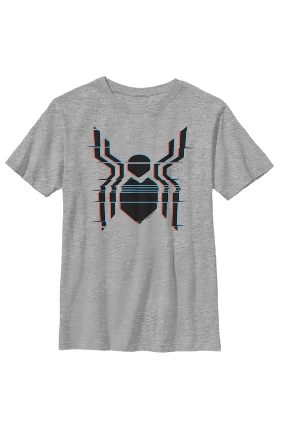 Boy's Marvel Spider-Man: Far From Home Glitch Logo  Graphic Tee Athletic Heather Medium