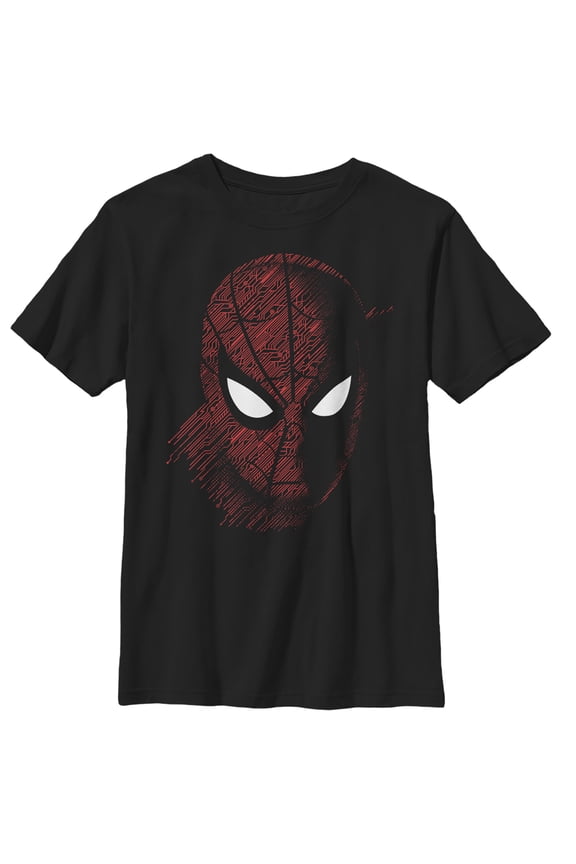 Boy's Marvel Spider-Man: Far From Home Tech Pattern Graphic Tee Black Medium