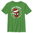 thumbnail image 1 of Boy's Marvel: Spider-Man Happy Holidays  Graphic Tee Kelly Green Large, 1 of 4