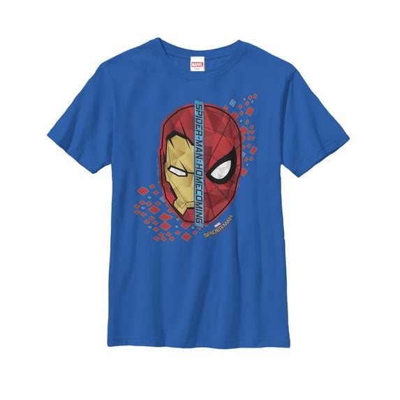 Boy's Marvel Spider-Man: Homecoming Iron Man Face Graphic Tee Royal Blue X Small