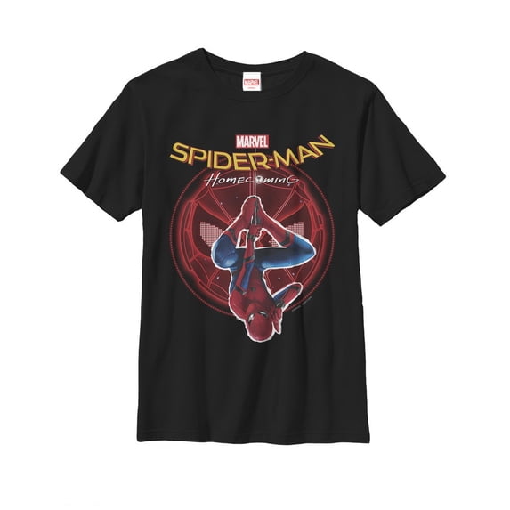 Boy's Marvel Spider-Man: Homecoming Upside Down Graphic Tee Black X Small