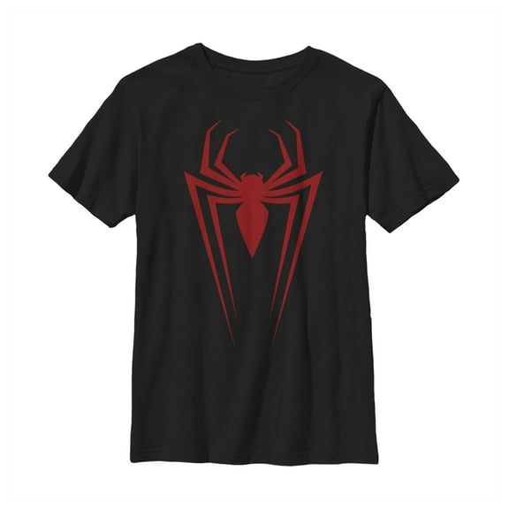 Boy's Marvel Spider-Man Icon Badge  Graphic Tee Black Medium