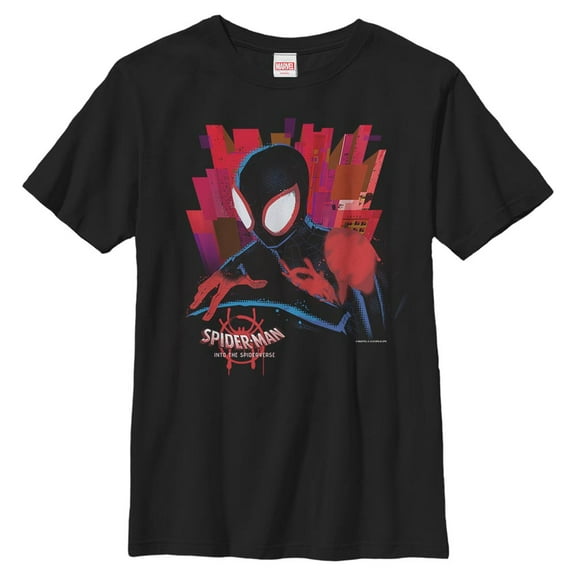 Boy's Marvel Spider-Man: Into the Spider-Verse City Graphic Tee Black Medium
