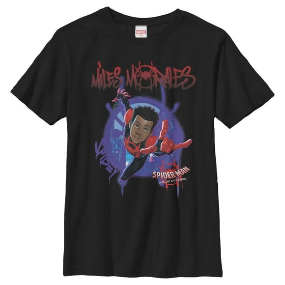 Boy's Marvel Spider-Man: Into the Spider-Verse Miles Morales Splat  Graphic Tee Black X Small