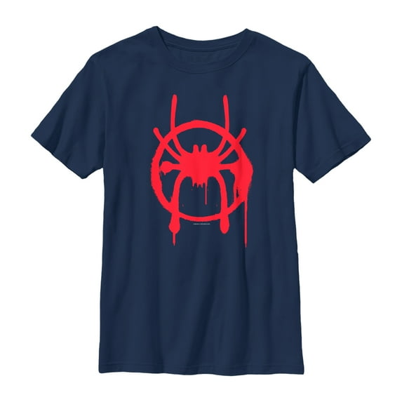 Boy's Marvel Spider-Man: Into the Spider-Verse Symbol Graphic Tee Navy Blue Large