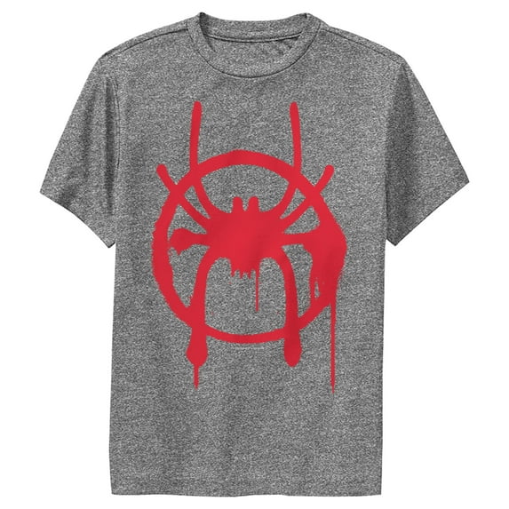 Boy's Marvel Spider-Man: Into the Spider-Verse Symbol Performance Performance Graphic Tee Charcoal Heather X Large
