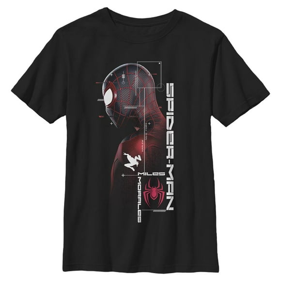 Boy's Marvel Spider-Man: Miles Morales Game Map  Graphic Tee Black Large