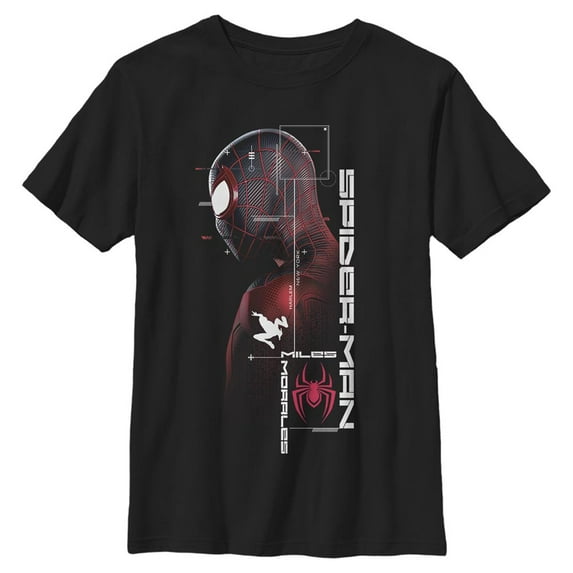 Boy's Marvel Spider-Man: Miles Morales Game Map Graphic Tee Black Large