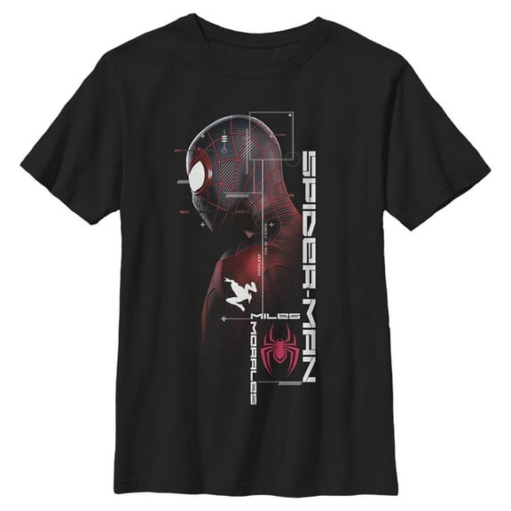 Boy's Marvel Spider-Man: Miles Morales Game Map Graphic Tee Black Small