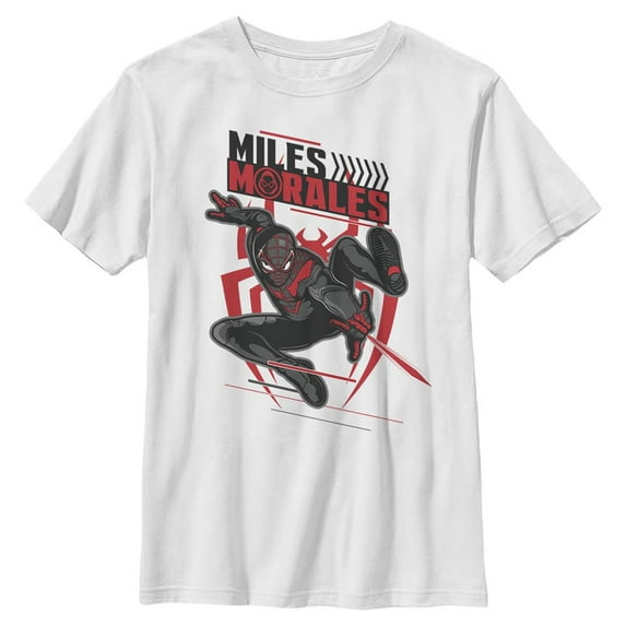 Boy's Marvel Spider-Man: Miles Morales Game Swing Graphic Tee White Large