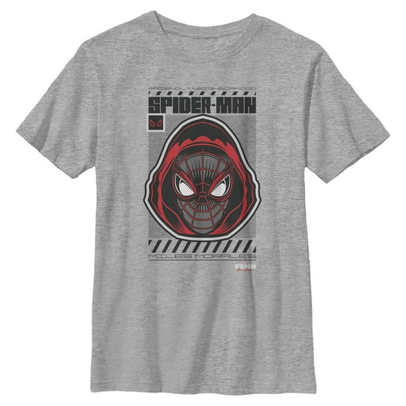 Boy's Marvel Spider-Man: Miles Morales Hooded Hero  Graphic Tee Athletic Heather Small