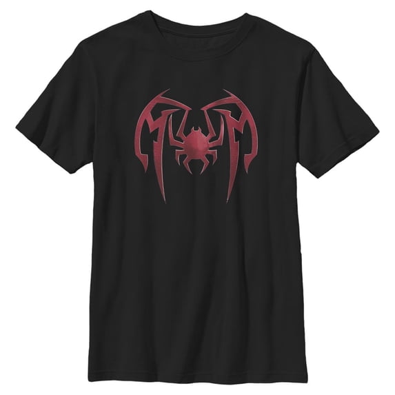 Boy's Marvel Spider-Man: Miles Morales Mask Pattern Graphic Tee Black X Small
