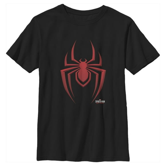 Boy's Marvel Spider-Man: Miles Morales Spider Logo  Graphic Tee Black Small
