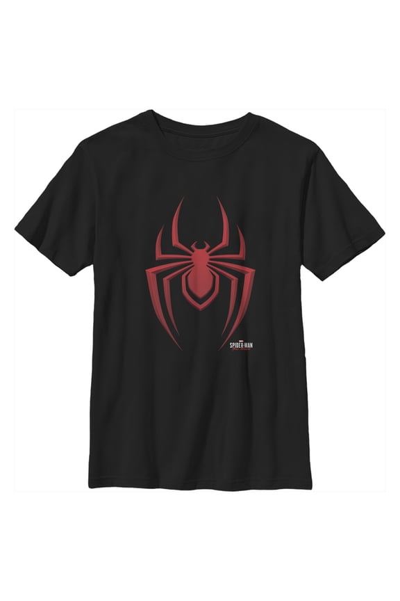 Boy's Marvel Spider-Man: Miles Morales Spider Logo Graphic Tee Black Small