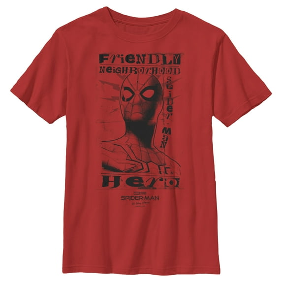 Boy's Marvel Spider-Man: No Way Home Friendly Neighborhood Hero Graphic Tee Red Small