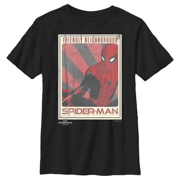 Boy's Marvel Spider-Man: No Way Home Friendly Neighborhood Poster Graphic Tee Black X Large