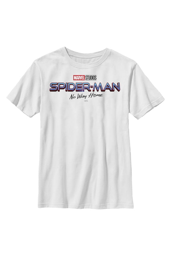 Boy's Marvel Spider-Man: No Way Home Logo White Graphic Tee White Large
