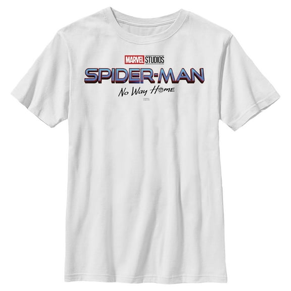 Boy's Marvel Spider-Man: No Way Home Logo White  Graphic Tee White Small