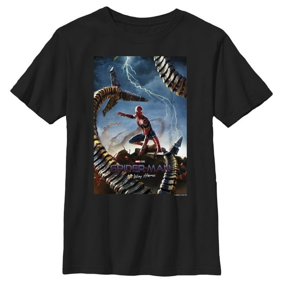 Boy's Marvel Spider-Man: No Way Home Movie Poster  Graphic Tee Black Medium