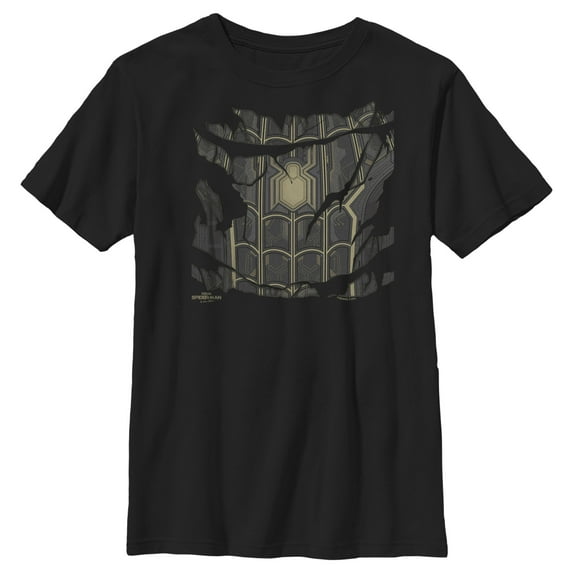 Boy's Marvel Spider-Man: No Way Home Ripped Black Suit Graphic Tee Black Large