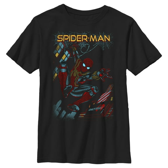 Boy's Marvel Spider-Man: No Way Home Slinging Cover  Graphic Tee Black X Large