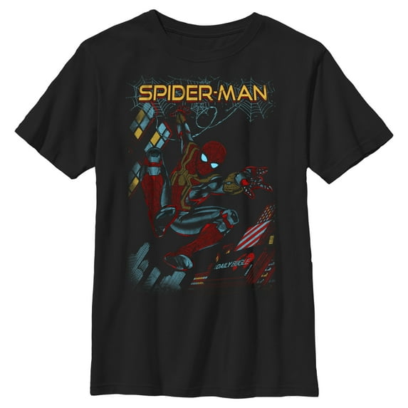 Boy's Marvel Spider-Man: No Way Home Slinging Cover Graphic Tee Black X Large