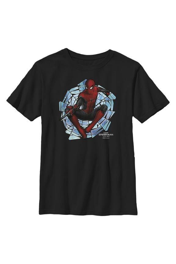 Boy's Marvel Spider-Man: No Way Home Spinning Webs Graphic Tee Black Large