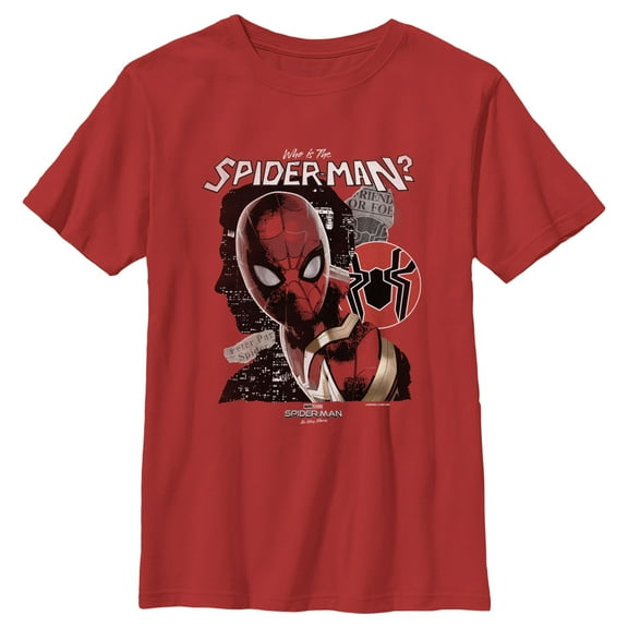Boy's Marvel Spider-Man: No Way Home Who is the Spider-Man  Graphic Tee Red X Large