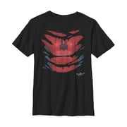 Boys Marvel Spider-Man Ripped Costume Graphic Tee Black Large