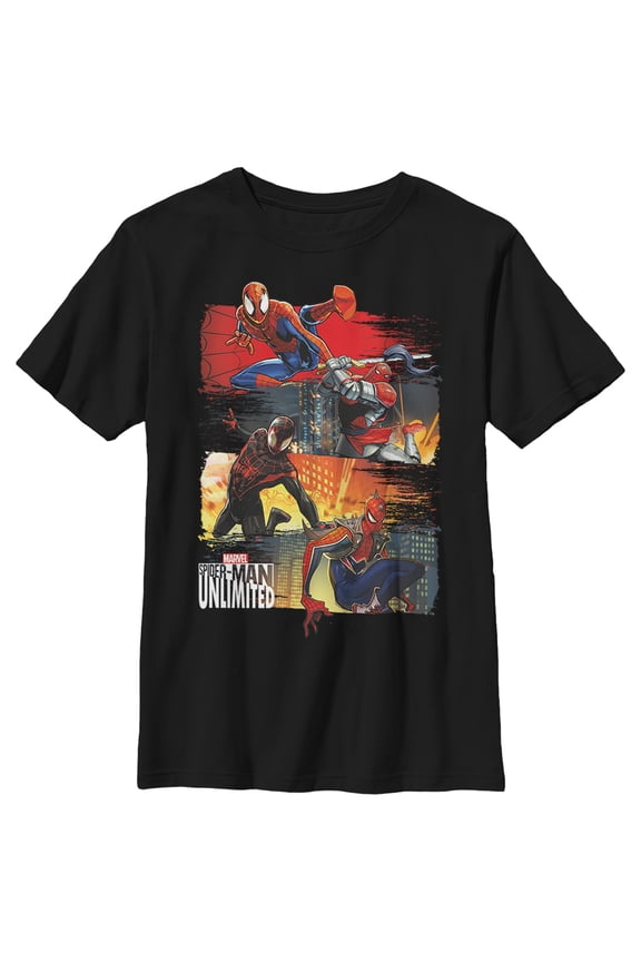 Boy's Marvel Spider-Man Unlimited Variations Graphic Tee Black Large